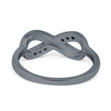 Infinity Ring Crisscross Simulated Cubic Zirconia Lab Opal 925 Sterling Silver