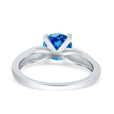 Solitaire Accent Engagement Ring Created White Opal Round Simulated Cubic Zirconia 925 Sterling Silver