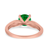 Solitaire Accent Engagement Ring Created White Opal Round Simulated Cubic Zirconia 925 Sterling Silver