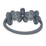 Plumeria Flower Ring Band Lab Created Opal Simulated Cubic Zirconia 925 Sterling Silver (8mm)