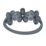 Plumeria Flower Ring Band Lab Created Opal Simulated Cubic Zirconia 925 Sterling Silver (8mm)