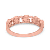 Heart Promise Thumb Eternity Rings Sideways Simulated Opal 925 Sterling Silver