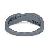 Greek Key Crisscross Ring Lab Created White Opal Band 925 Sterling Silver