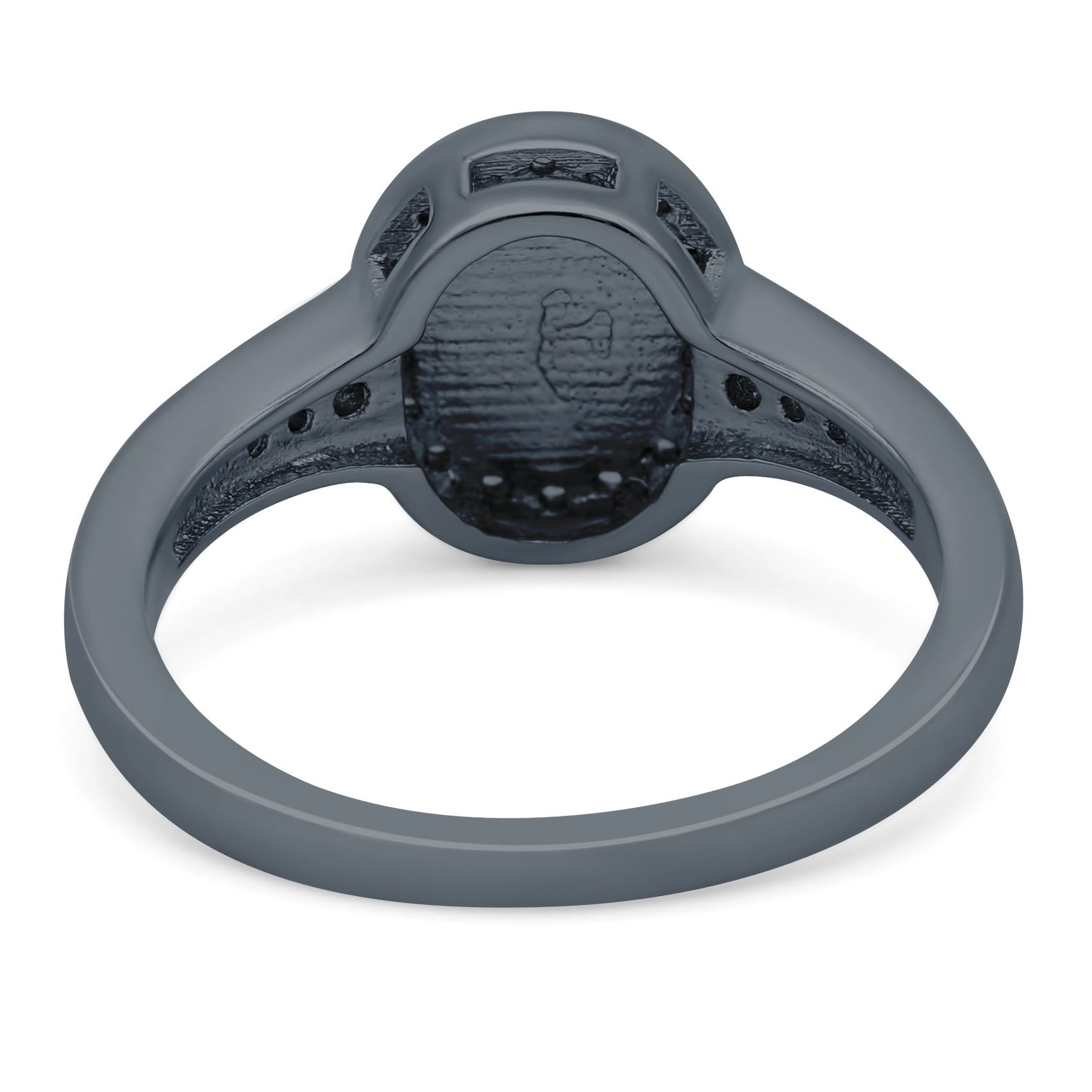 Lab Created Opal Halo Wedding Ring Round Simulated CZ 925 Sterling Silver (11mm)