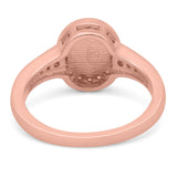 Lab Created Opal Halo Wedding Ring Round Simulated CZ 925 Sterling Silver (11mm)