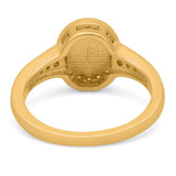 Lab Created Opal Halo Wedding Ring Round Simulated CZ 925 Sterling Silver (11mm)