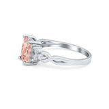 Emerald Cut Wedding Bridal Ring Simulated Cubic Zirconia 925 Sterling Silver