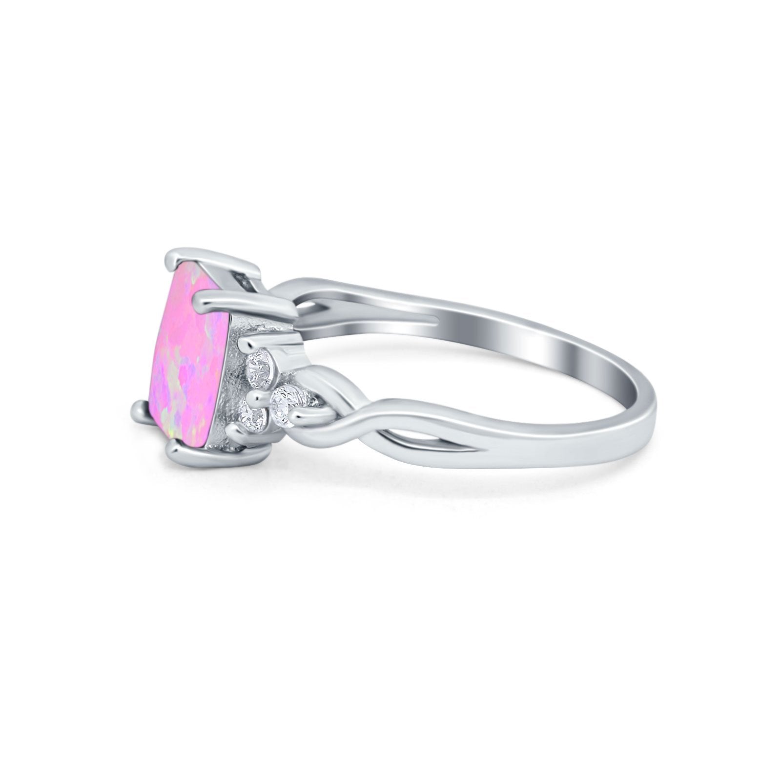 Emerald Cut Wedding Bridal Ring Simulated Cubic Zirconia 925 Sterling Silver