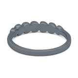 Sideways Heart Eternity Band Lab Created White Opal Band 925 Sterling Silver