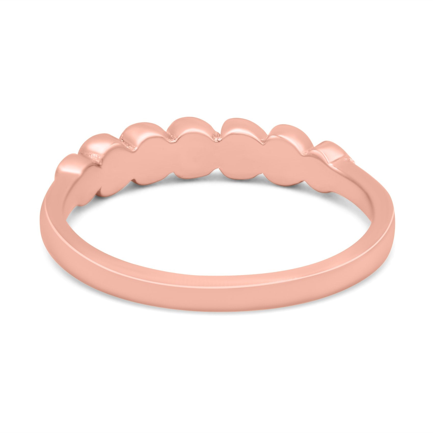 Sideways Heart Eternity Band Lab Created White Opal Band 925 Sterling Silver