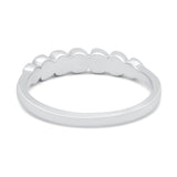 Sideways Heart Eternity Band Lab Created White Opal Band 925 Sterling Silver
