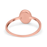 Solitaire Oval Thumb Ring Simulated Cubic Zirconia Stone 925 Sterling Silver