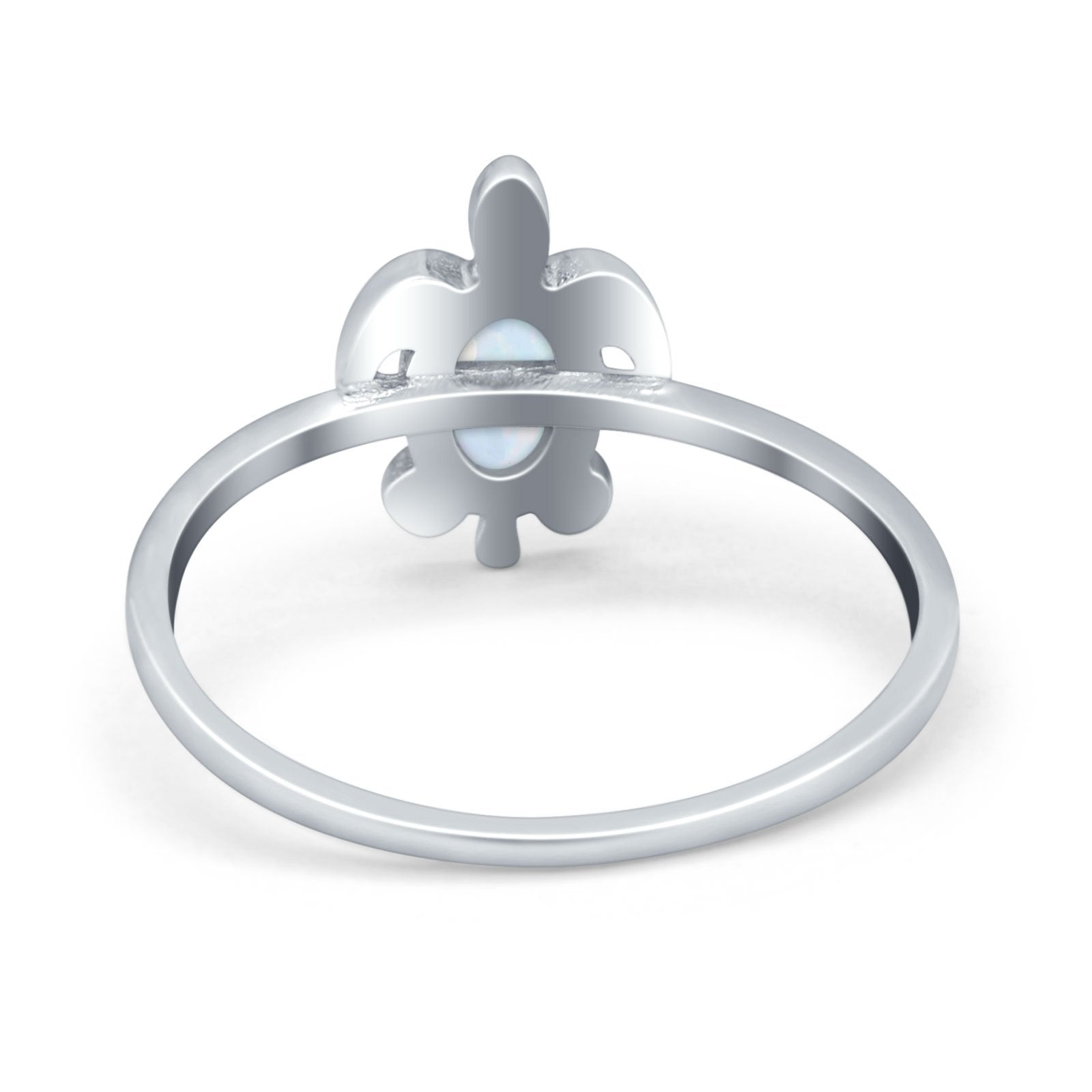 Turtle Ring Simulated Cubic Zirconia Opal 925 Sterling Silver