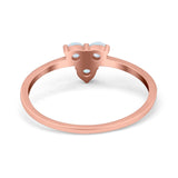 Fashion Thumb Ring Round Simulated Cubic Zirconia Opal 925 Sterling Silver