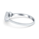 Fashion Thumb Ring Square Simulated Cubic Zirconia Opal 925 Sterling Silver