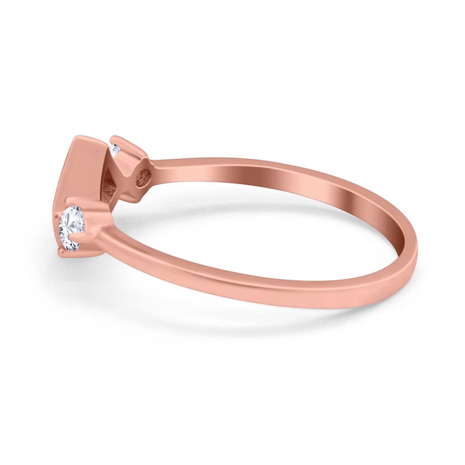 Fashion Thumb Ring Square Simulated Cubic Zirconia Opal 925 Sterling Silver