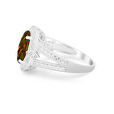 Art Deco Engagement Bridal Ring Simulated Cubic Zirconia 925 Sterling Silver