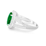 Art Deco Engagement Bridal Ring Simulated Cubic Zirconia 925 Sterling Silver
