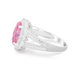 Art Deco Engagement Bridal Ring Simulated Cubic Zirconia 925 Sterling Silver