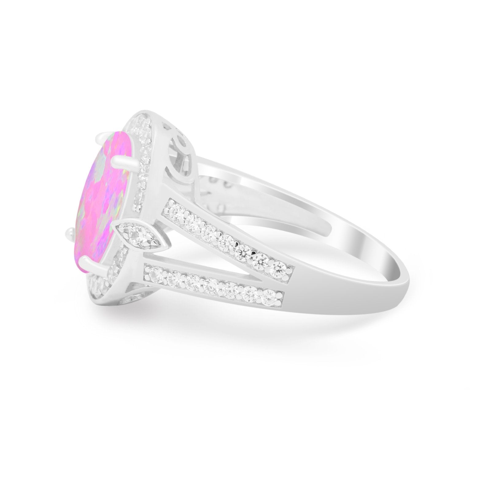 Art Deco Engagement Bridal Ring Simulated Cubic Zirconia 925 Sterling Silver