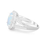 Art Deco Engagement Bridal Ring Simulated Cubic Zirconia 925 Sterling Silver