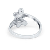 Dragonfly Band Ring Simulated Cubic Zirconia 925 Sterling Silver