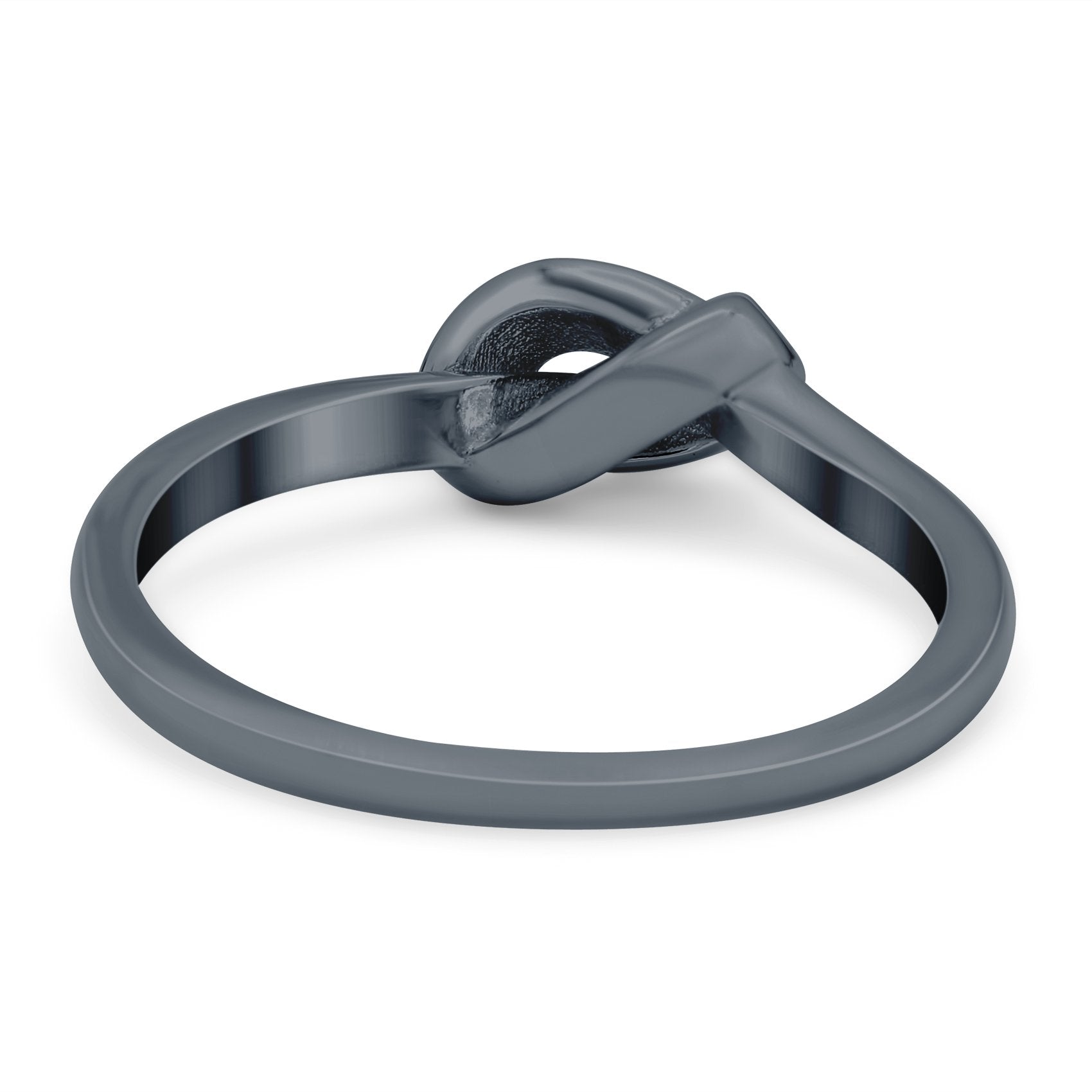 Knot Ring Band Lab Created Opal 925 Sterling Silver (7mm)