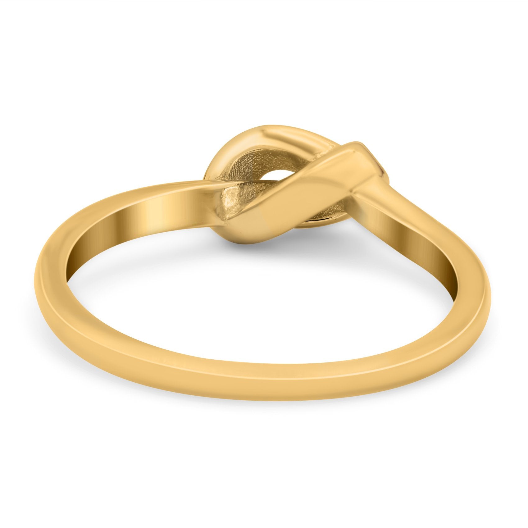 Knot Ring Band Lab Created Opal 925 Sterling Silver (7mm)