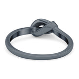 Knot Ring Band Lab Created Opal 925 Sterling Silver (7mm)