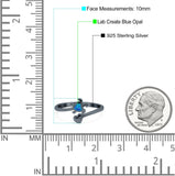 Turtle & Heart Ring Band Lab Created Opal 925 Sterling Silver (10mm)