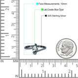 Turtle & Heart Ring Band Lab Created Opal 925 Sterling Silver (10mm)