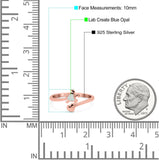 Turtle & Heart Ring Band Lab Created Opal 925 Sterling Silver (10mm)