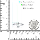 Turtle & Heart Ring Band Lab Created Opal 925 Sterling Silver (10mm)