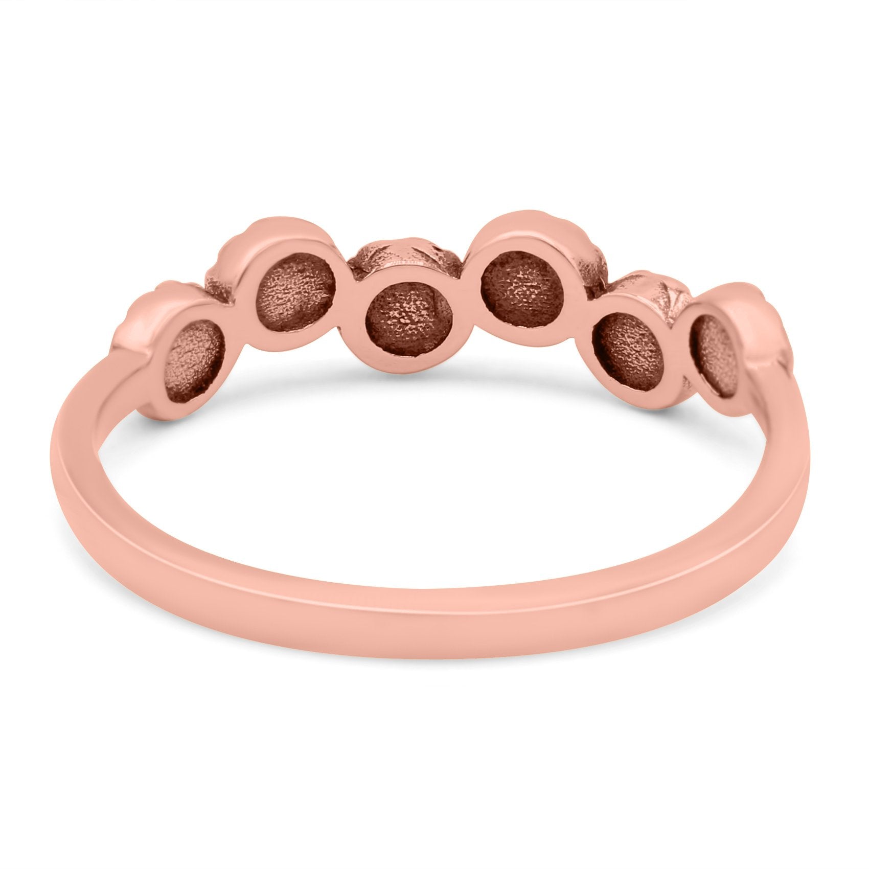 Eternity Band Wedding Ring Lab Created White Opal 925 Sterling Silver (5mm)