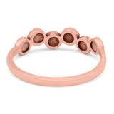 Eternity Band Wedding Ring Lab Created White Opal 925 Sterling Silver (5mm)