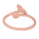 Whale Tail Ring Band Lab Created Opal 925 Sterling Silver (9mm)