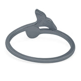 Whale Tail Ring Band Lab Created Opal 925 Sterling Silver (9mm)