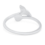 Whale Tail Ring Band Lab Created Opal 925 Sterling Silver (9mm)
