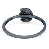 Crescent Moon Band Ring Round Lab Created Opal 925 Sterling Silver