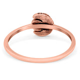 Crescent Moon Band Ring Round Lab Created Opal 925 Sterling Silver