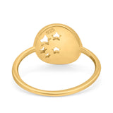 Moon and Stars Ring Band Lab Created Opal 925 Sterling Silver (12mm)