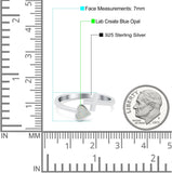 Heart & Cross Ring Band Lab Created Opal 925 Sterling Silver (7mm)