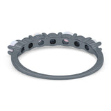 Eternity Band Wedding Ring Lab Created White Opal 925 Sterling Silver