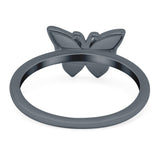 Butterfly Ring Band Lab Created Opal 925 Sterling Silver (8mm)