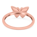 Butterfly Ring Band Lab Created Opal 925 Sterling Silver (8mm)