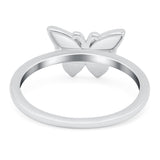 Butterfly Ring Band Lab Created Opal 925 Sterling Silver (8mm)