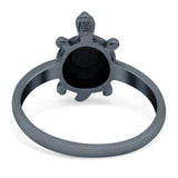 Turtle Ring Lab Created Opal 925 Sterling Silver (13mm)