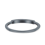 Simple Ring Band Lab Created Opal 925 Sterling Silver (2mm)