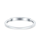 Simple Ring Band Lab Created Opal 925 Sterling Silver (2mm)
