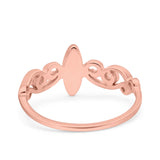 Filigree Thumb Ring Marquise Ring Band Lab Created Opal 925 Sterling Silver (9.5mm)